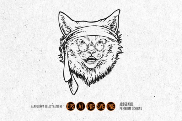 Bohemian Psychedelic Funky Hippie Cat