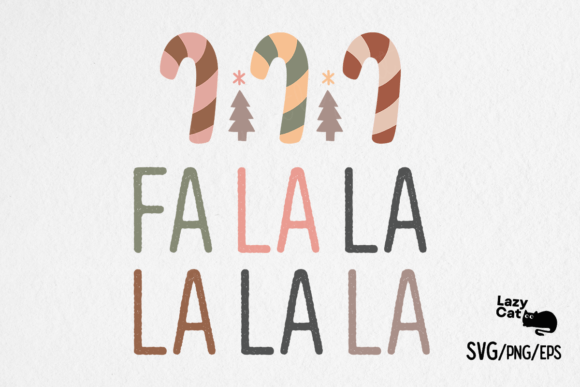 Boho Christmas Fa La La SVG PNG