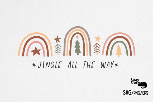 Boho Christmas Rainbows SVG PNG