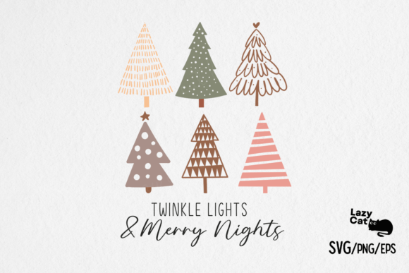 Boho Christmas Trees SVG PNG