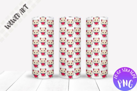 Cat Pattern 20 Oz Skinny Tumbler Wrap
