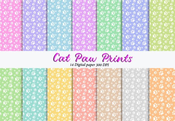 Cat Paw Prints Seamless Backgrounds