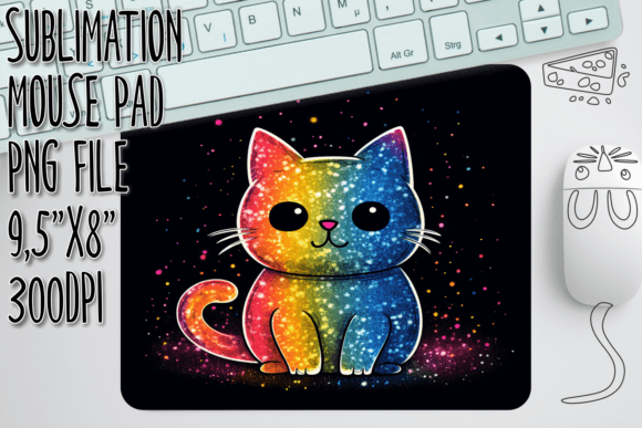 Cat's Life Illustration Mouse Pad Decor