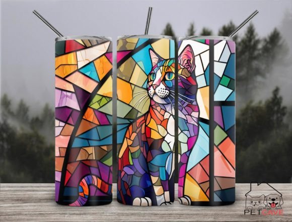 Cat Stained Glass 20oz Skinny Part 1