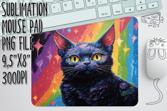 Charming Cat Adventure Mouse Pad Art