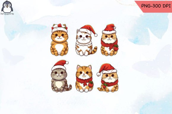 Cute Cat Christmas Set Sublimation