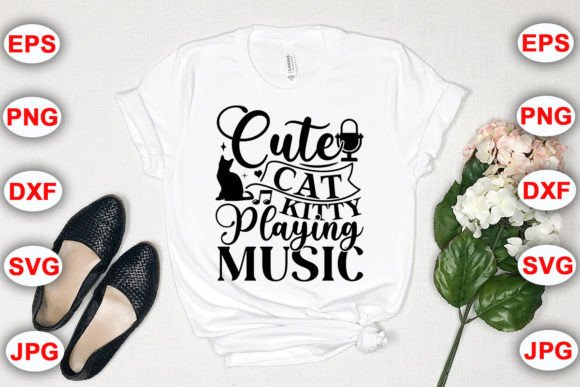 Cute Cat Kitty Playing Music