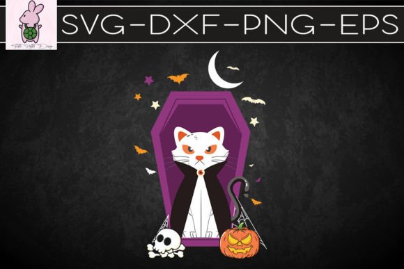 Cute Retro Vampire Cat Fall Halloween
