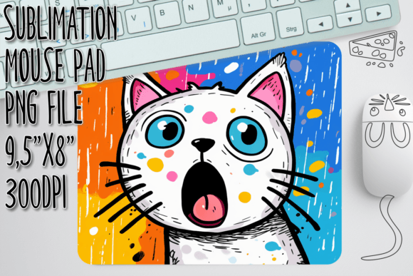 Enchanting Cat Graphics Mouse Pad Art