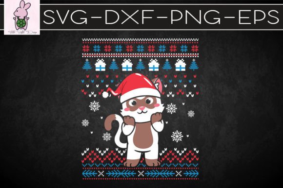 Funny Cat Christmas Stitch Sweater