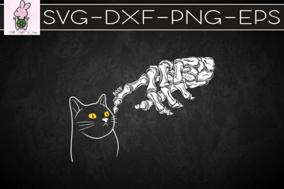 Halloween Cat Black Lover Skeleton Hand