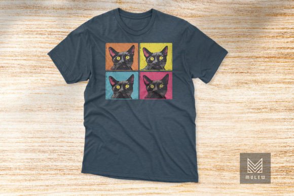 Pop Art Bombay Cat Four Panels T-shirt