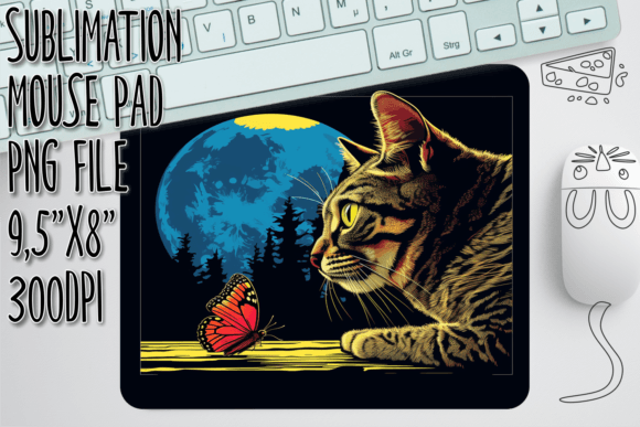 Quirky Cat Humor Mouse Pad Pattern
