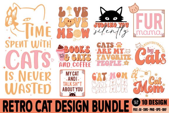 Retro Cat Design Bundle
