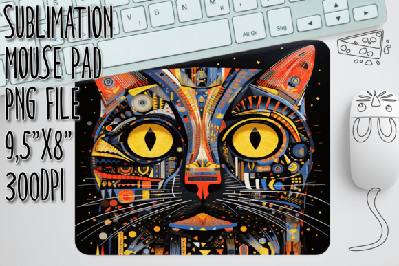 Whimsical Cat Doodles Mouse Pad Design